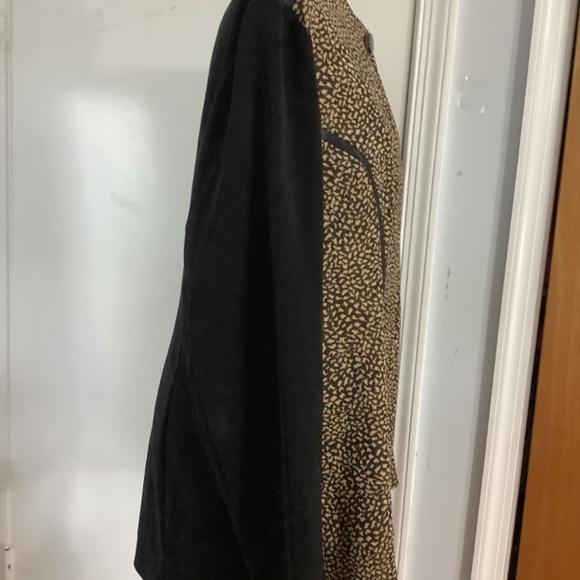 VINTAGE DESIGN TODAYS JACKET 1X BLACK WITH ANIMAL PRINT BUTTON FRONT MADE IN USA - Picture 9 of 11